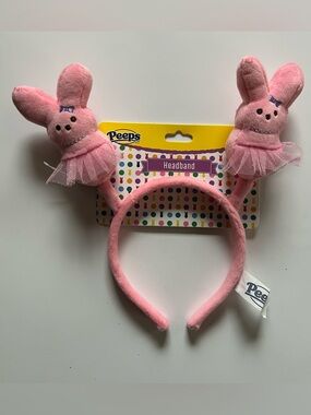 NEW!!! Peeps Pink Ballerina Bunny Plush Headband With Embroidered Detail (NWT)